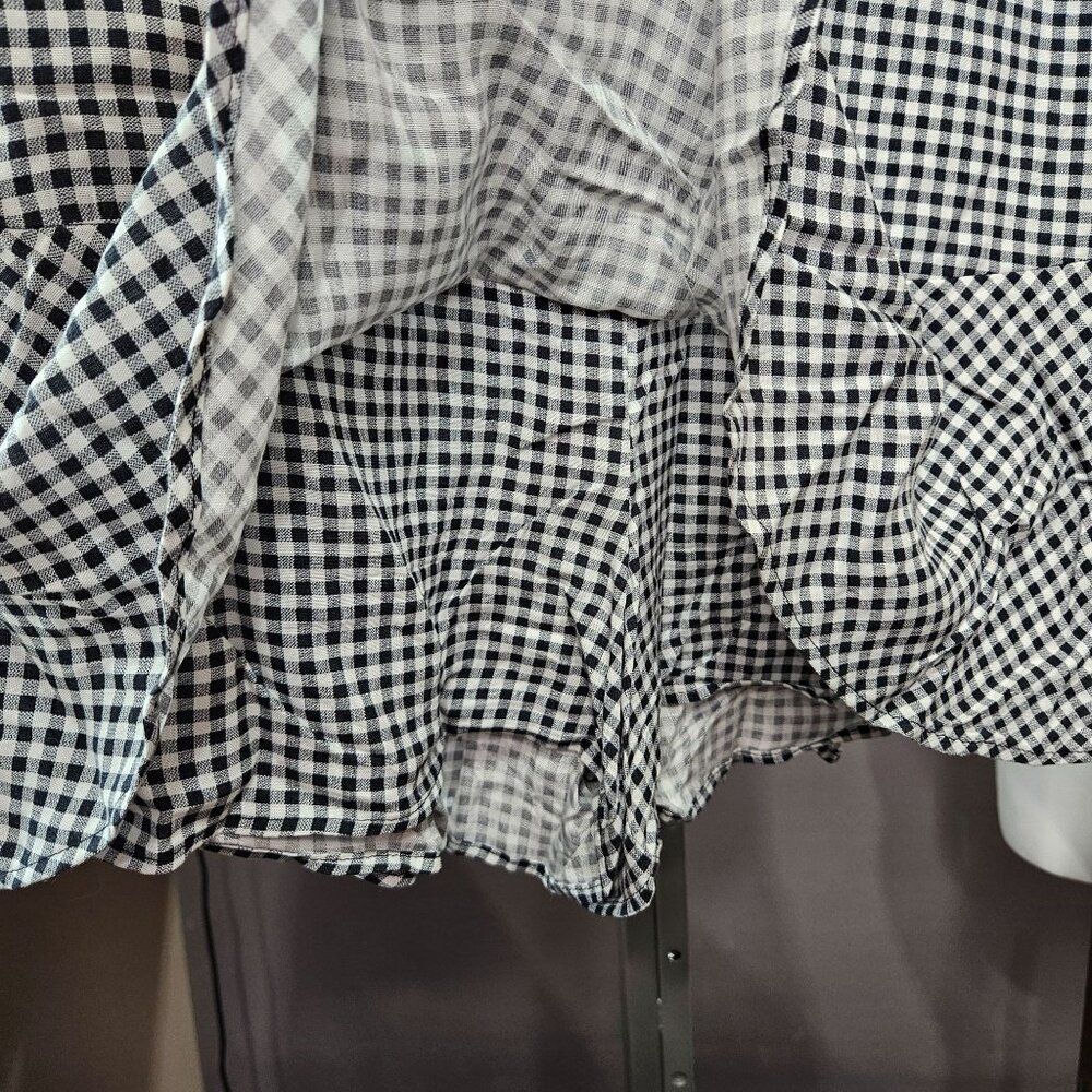 Hollister Womens Skort Skirt Short S Ultra High Rise Plaid Checkered Black White - Picture 4 of 10